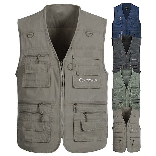 Men's Fishing Vest with Multi Pockets Work Vest Outdoor Fishing