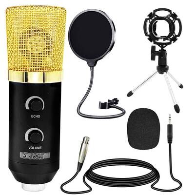 5Core Condenser Microphone Kit w/ Arm Stand Game Chat Audio Recording Computer RM 7 BG
