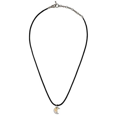 BLISS by Damiani "Twice" Stainless Steel with 18K Yellow Gold Diamond Necklace