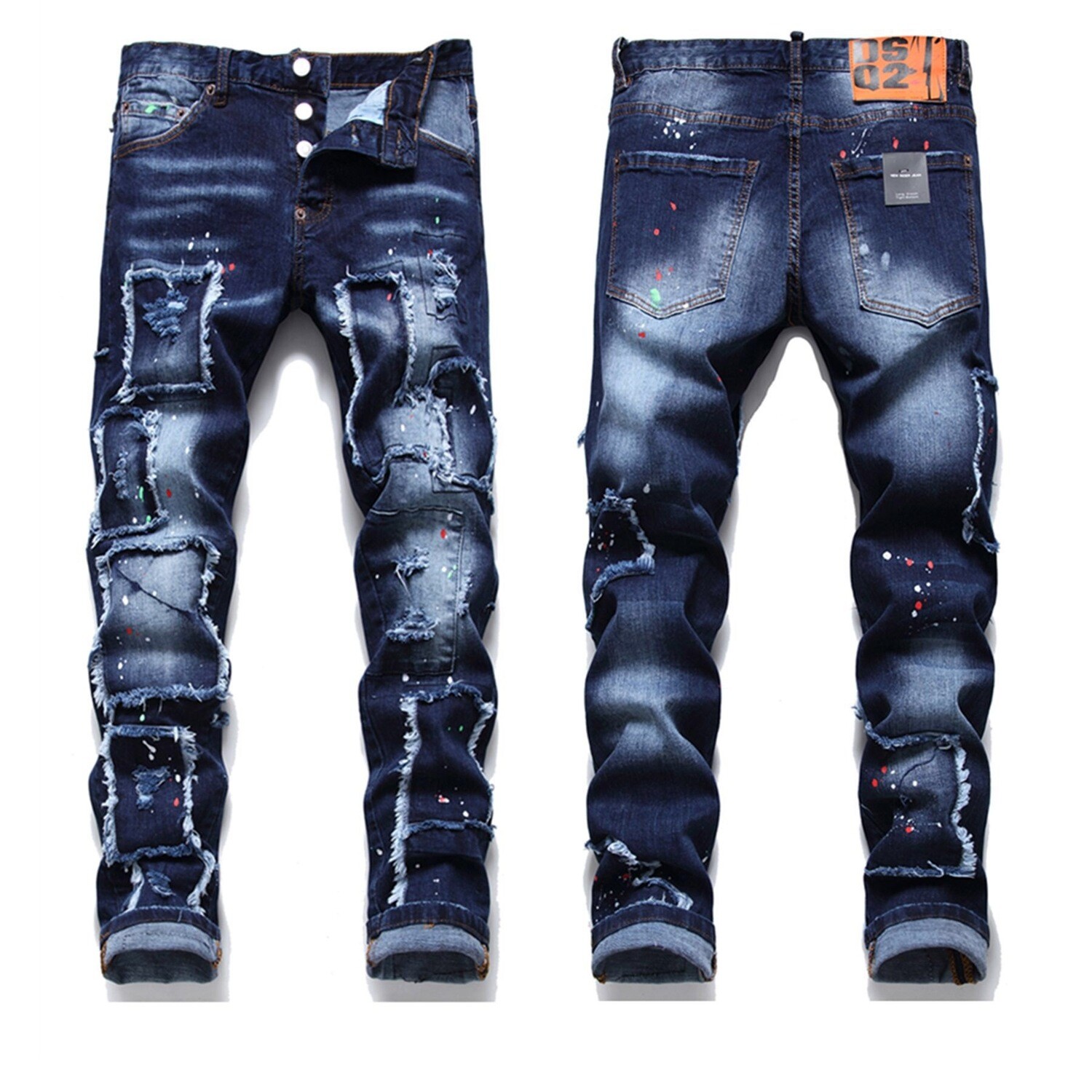 heavyweight mens big and tall jeans cattle homme slim ultra stretch jeans luxury fashion hiphop men ripped jeans