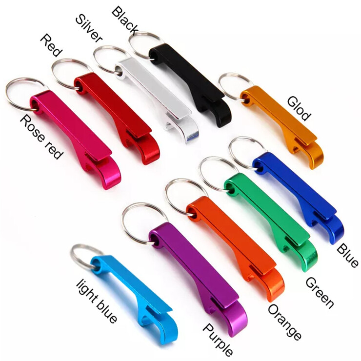 Wholesale Small Practical Easy Carry Multifunction Colored Aluminum Wrench Mini Beer Door Bottle Opener Keychain