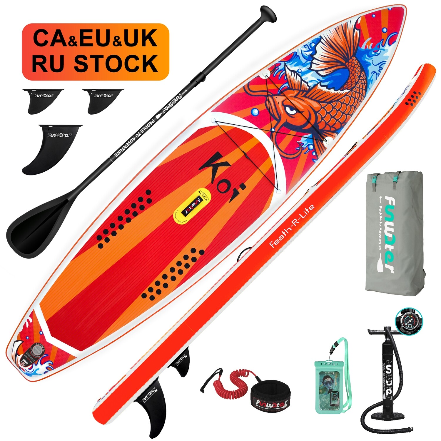 FUNWATER Dropshipping OEM sup board double layer sup air pump inflatable paddleboard surf board paddle padel board