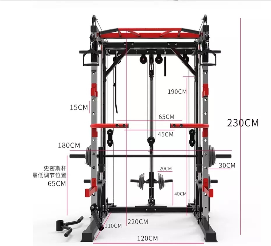 Ready to ship USA EU Gym Equipment Home Fitness Multi-function Squat Rack Power Rack Smith Machine