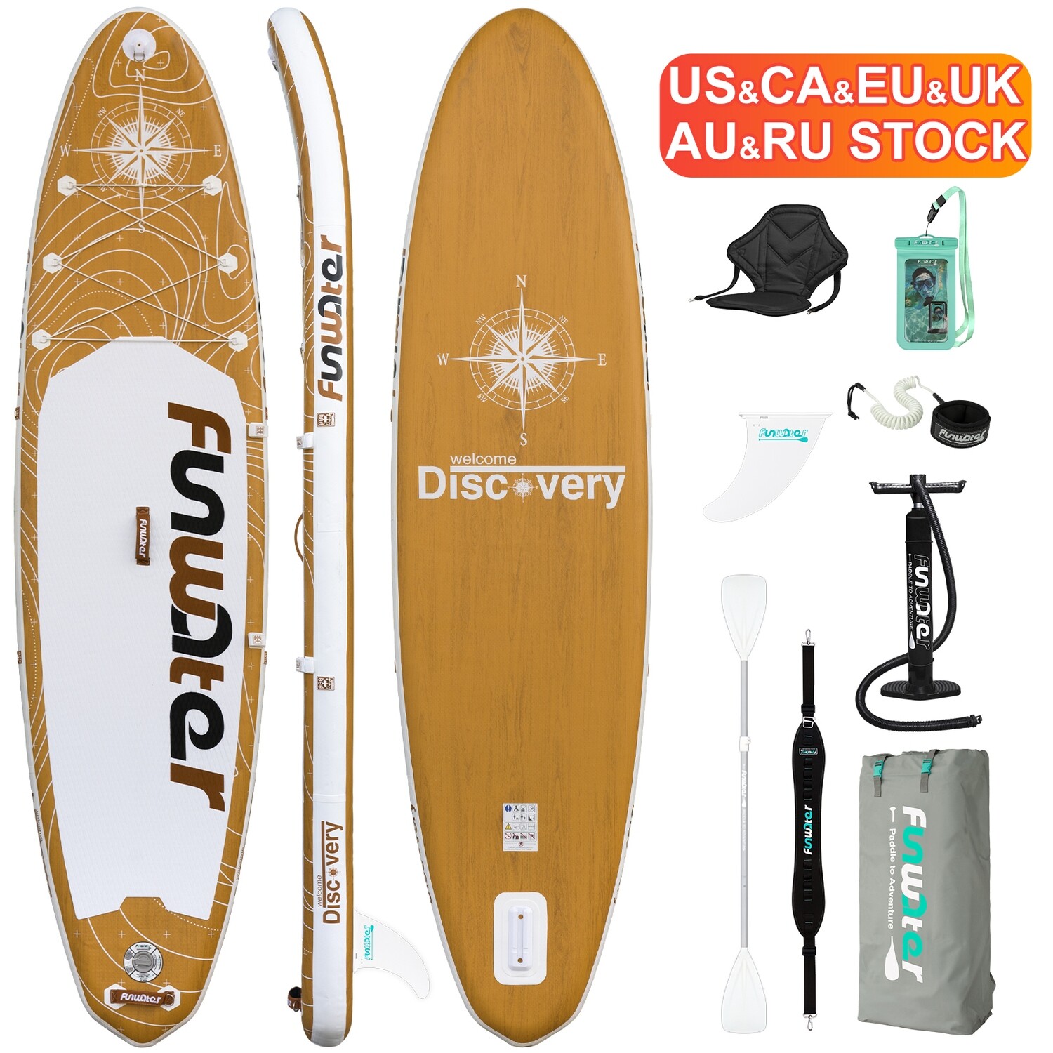 FUNWATER Dropshipping OEM paddleboard gonflable paddle board wood stand up paddle surf softboard surf wholesale surfboard uk eu