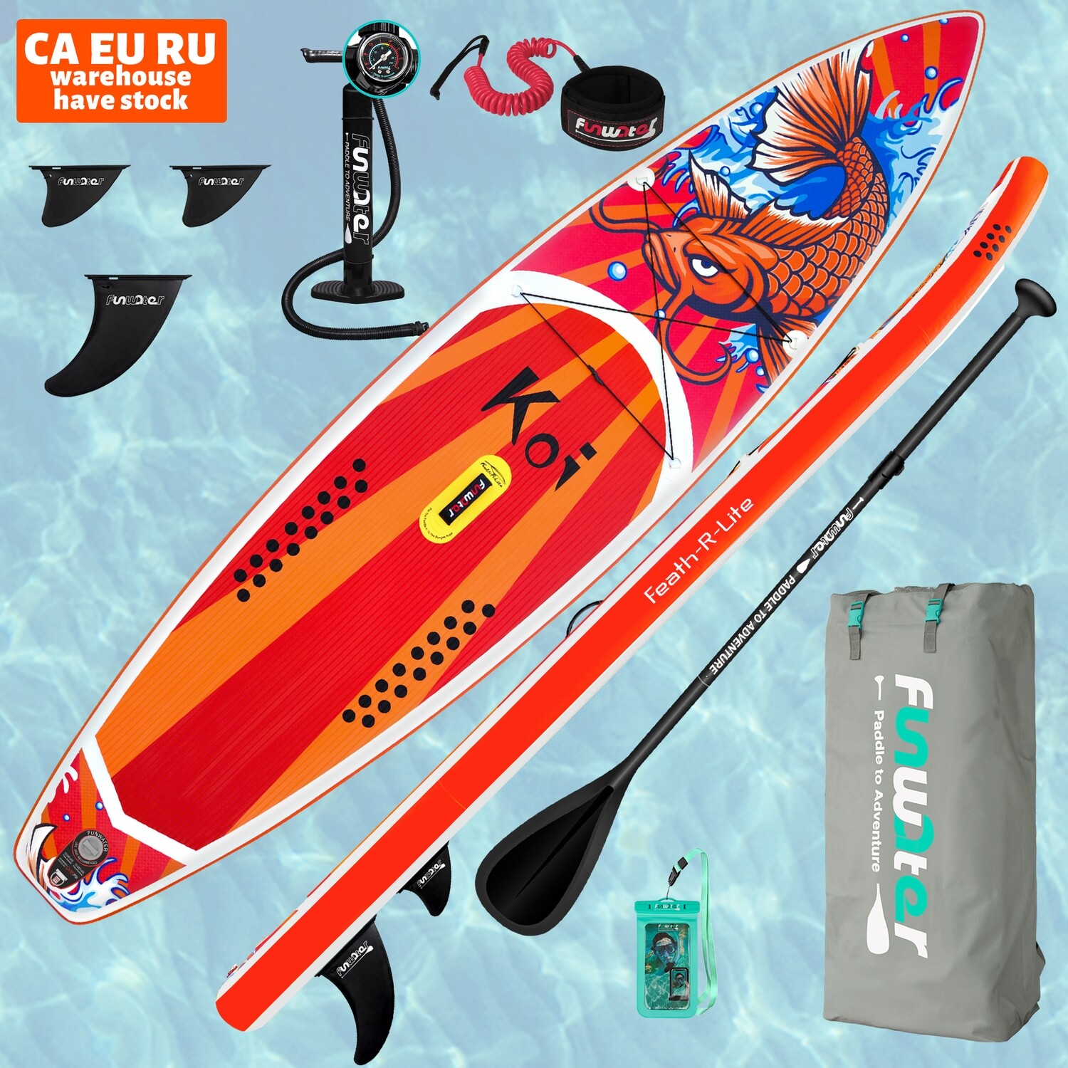 FUNWATER Dropshipping OEM koi paddle board surfboard brands best sub surf sup race dropship paddlesurf sap board paddle surfing