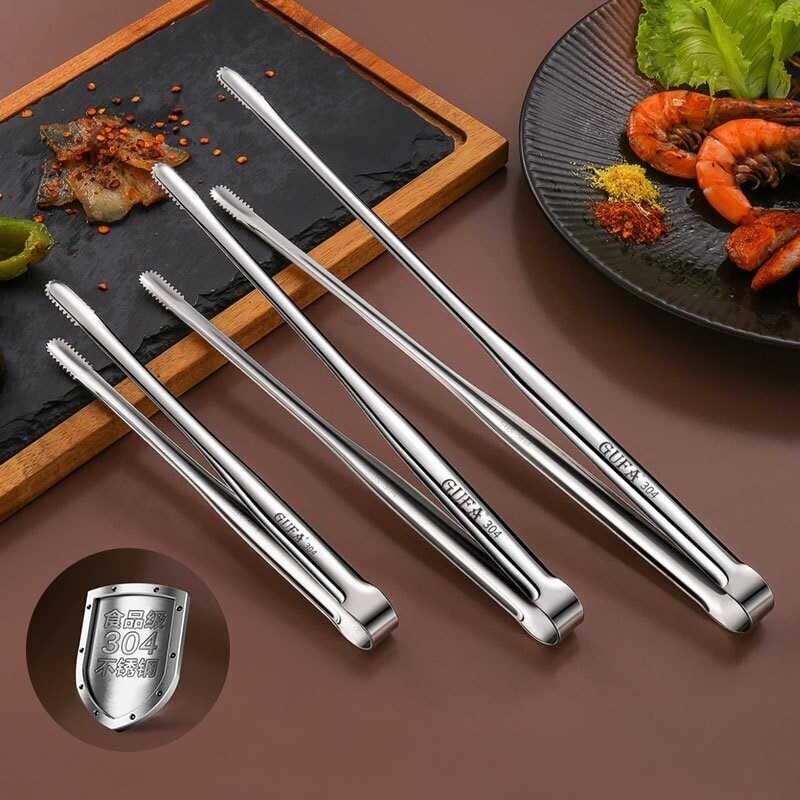 New Stainless Steel Grill Tongs Cooking Utensils