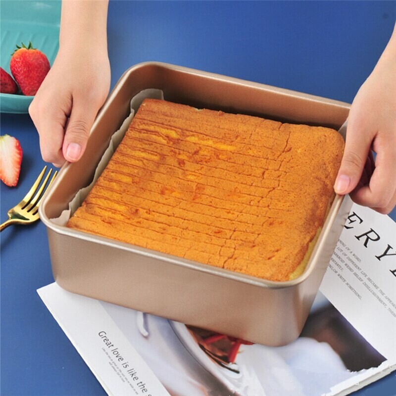 Square Bread Loaf Pan Carbon Steel DIY Toast Golden Tray Molds