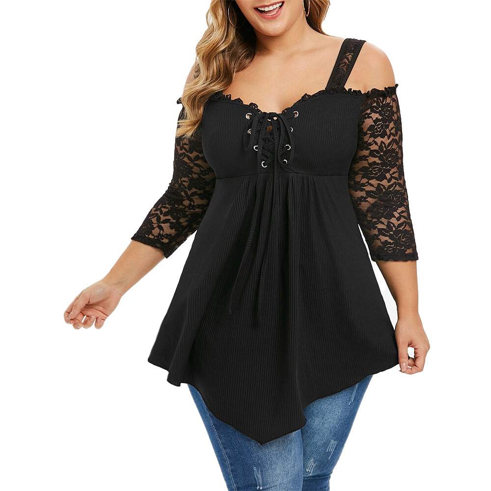 Sexy Sheer Top African Fashion Lace Plus Size Blouse