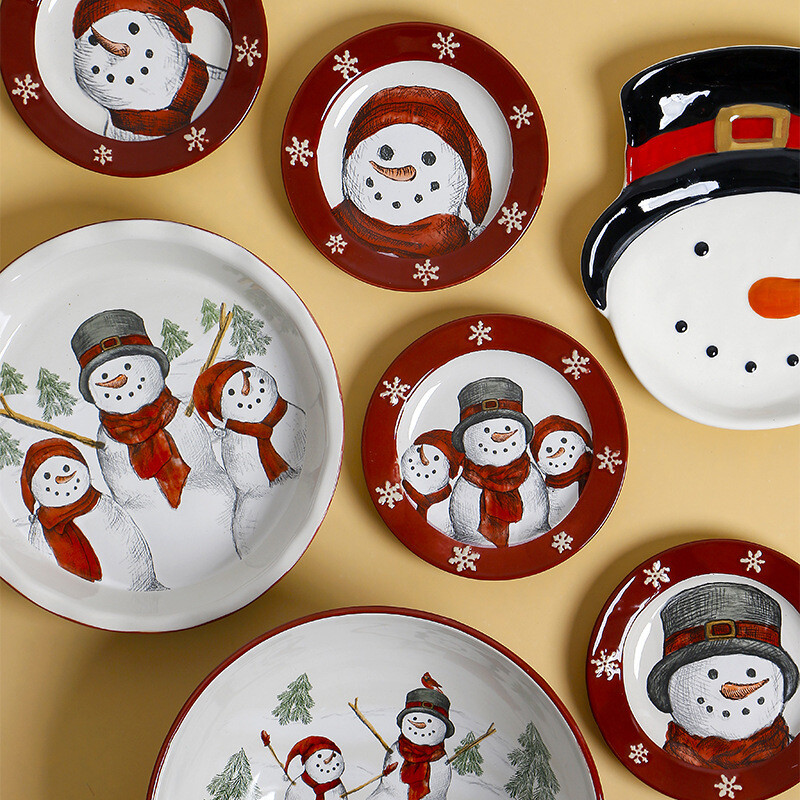 Snowman Plate Creative Special-Shaped Ceramic Plate