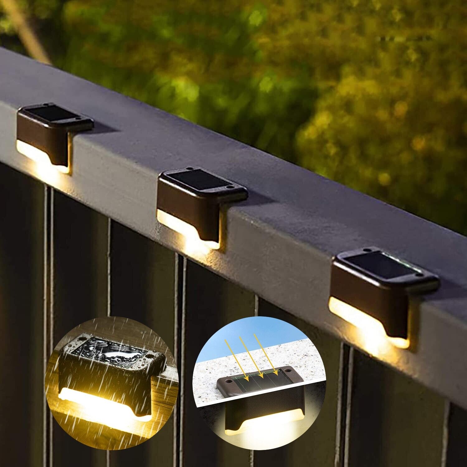 Solar Deck Lights 16 Pack Outdoor Step Lights Waterproof Led Solar Lights