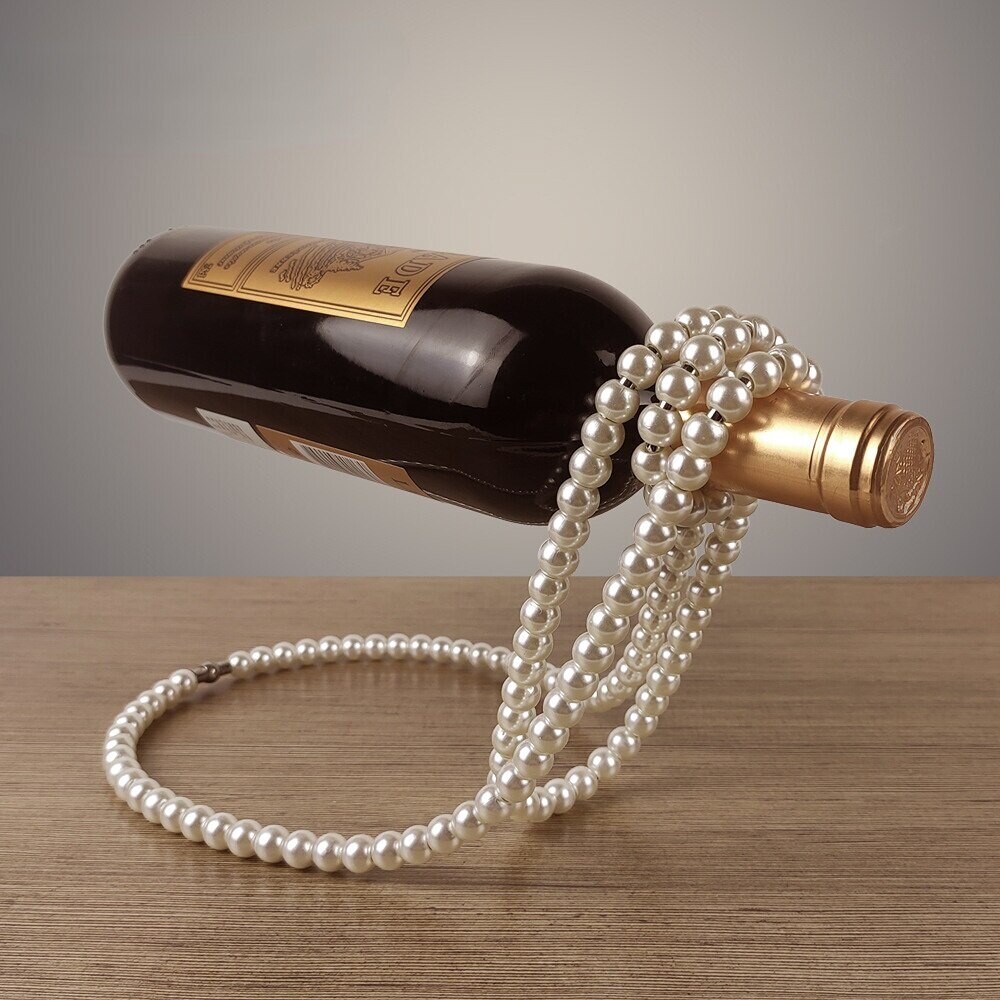 Light Luxury Pearl Necklace Wine Rack Home Desktop Decoration