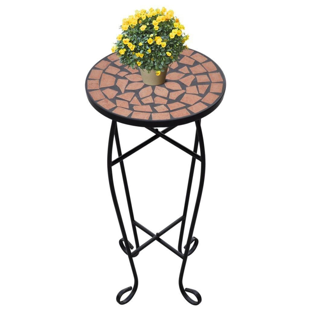 vidaXL 1/3x Mosaic Tables Ceramic End Table Balcony Flower Stand Multi Colors