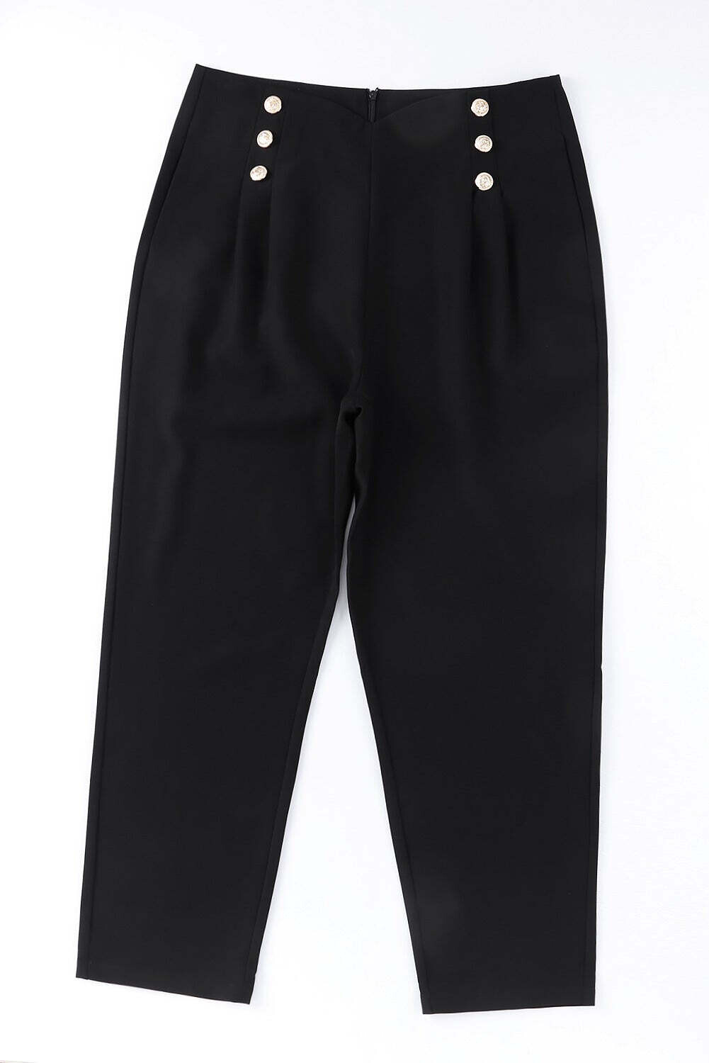 Double Breasted Pleated Casual Cropped Pants