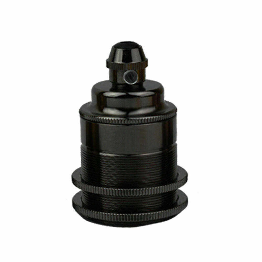 Threaded Holder Bright Black E26 Base Screw Thread Bulb Socket Lamp Holder~1228