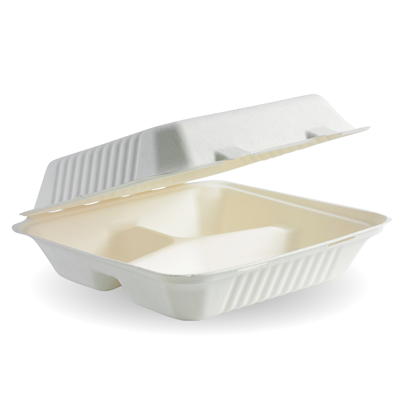 Biocane Clamshell 9x9x3" 3 Compartment