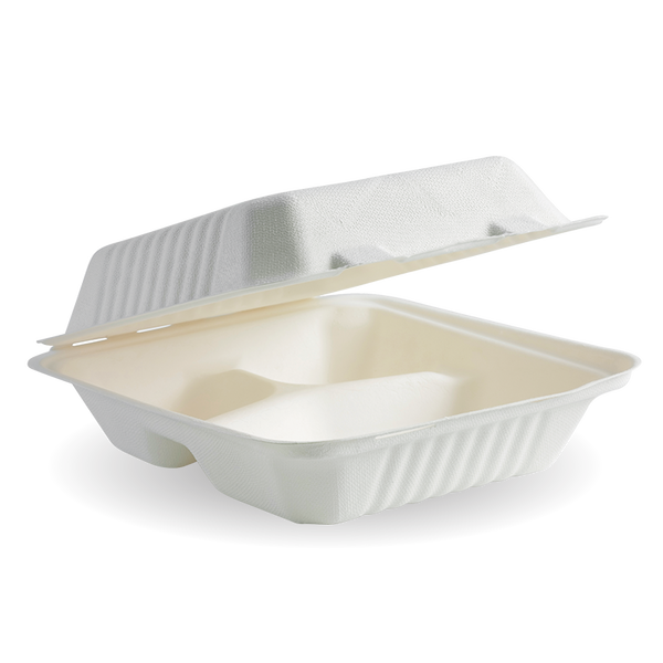 Biocane Clamshell 3 Compartment 7.8 x 8 x 3"