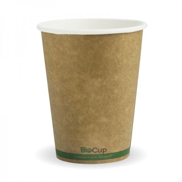 Single Wall Kraft Green Stripe Coffee Cup