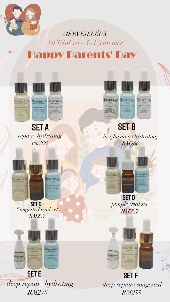 MERVEILLEUX TRIAL SET 4+1 HAPPY PARENT&#39;S DAY