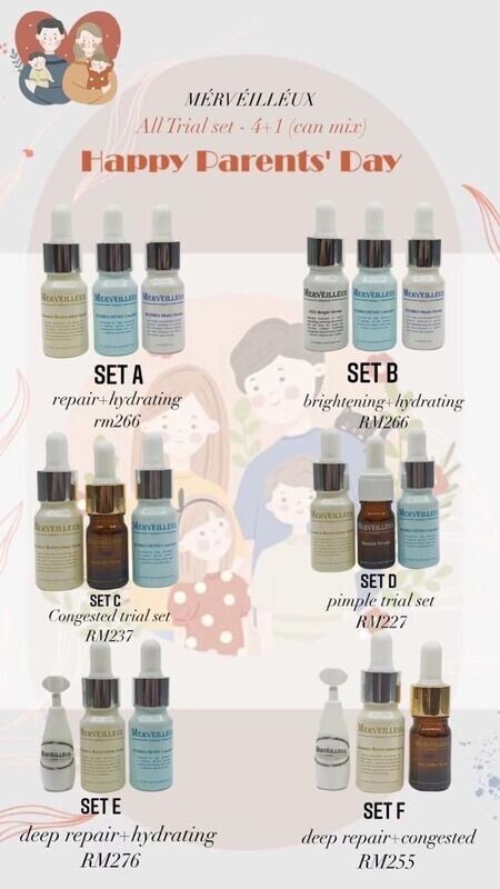 MERVEILLEUX TRIAL SET 4+1 HAPPY PARENT&#39;S DAY