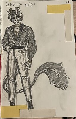 Physical Pencil Character Sketch