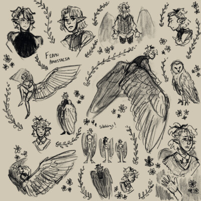 Digital Character Sketch Page