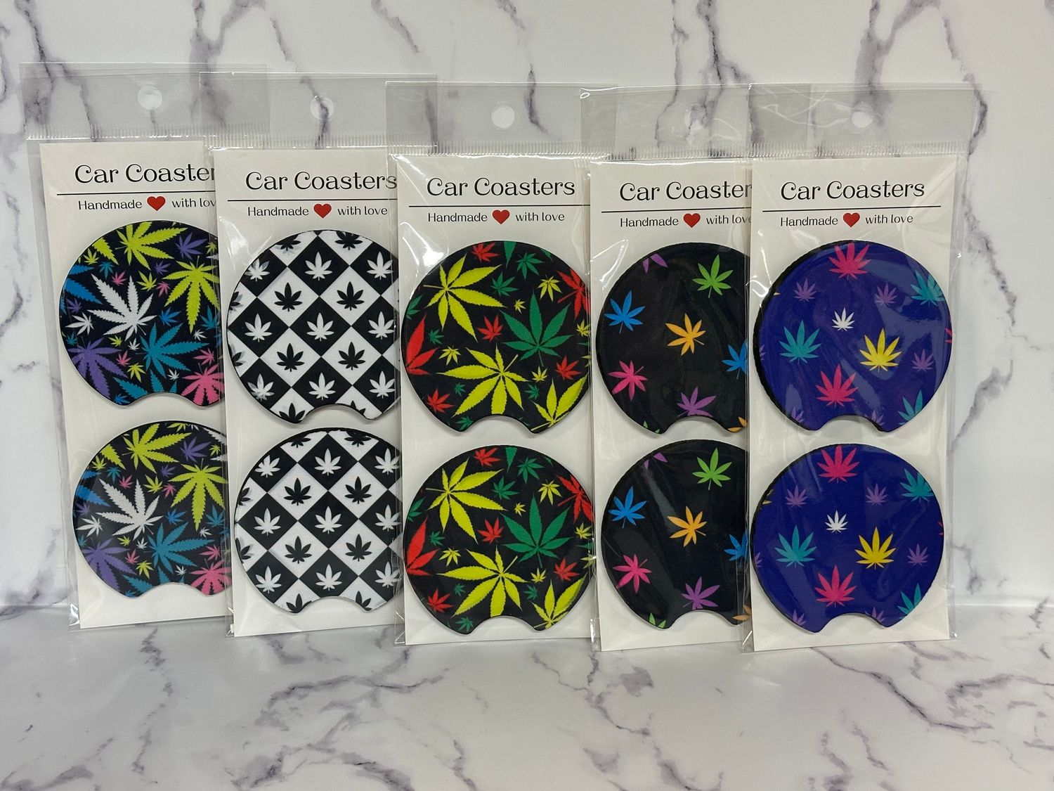 Weed Leaf Car Coasters