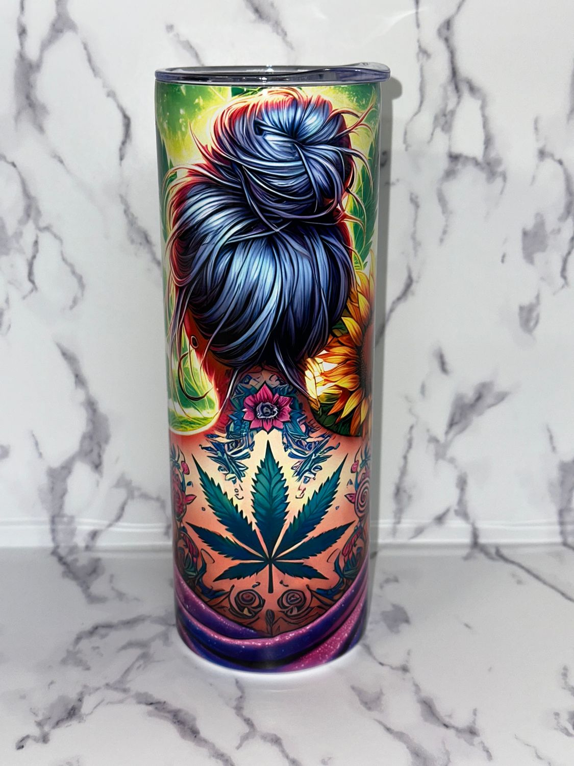 Tumbler- Tattoo Weed Girl