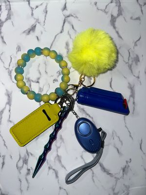 Glow in the Dark Beaded Safety Keychain