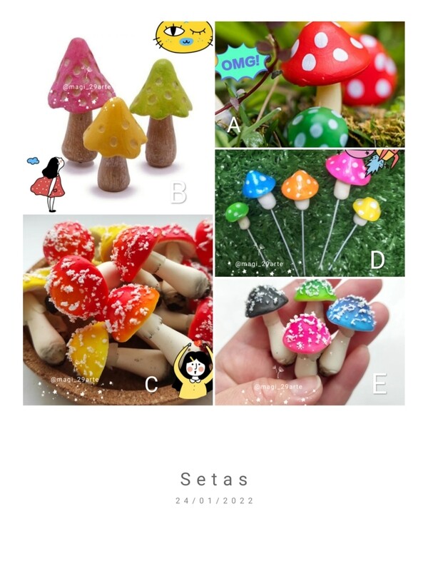 Honguitos. 🍄🍄 Por unidad B, D,C E