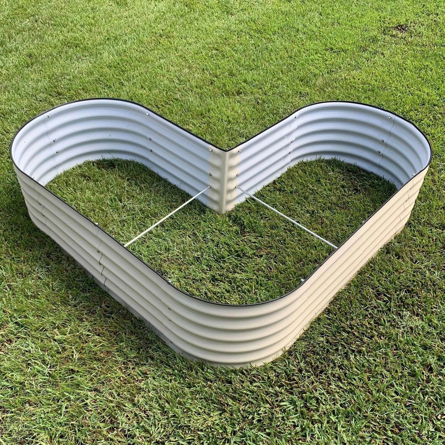 17&quot; Tall L-Shaped Modular Corrugated Metal Raised Garden Bed Standard Size