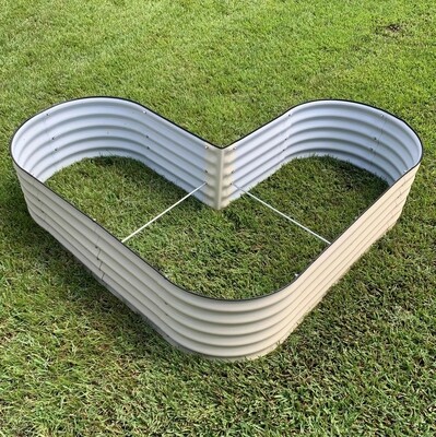 17&quot; Tall L-Shaped Modular Corrugated Metal Raised Garden Bed Standard Size