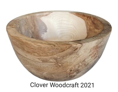 Dark Contrasting  Olive Ash Wood Turned Bowl