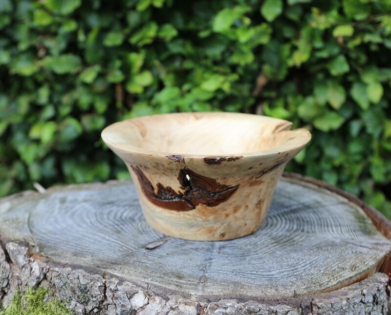 Nature's Artistry Unleashed: Wood Turned Burl Horse Chestnut Live Edge Bowl