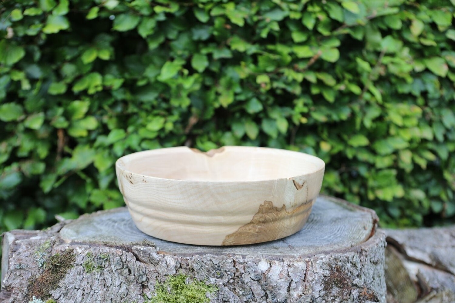 Large Olive Ash Wood Turned Bowl