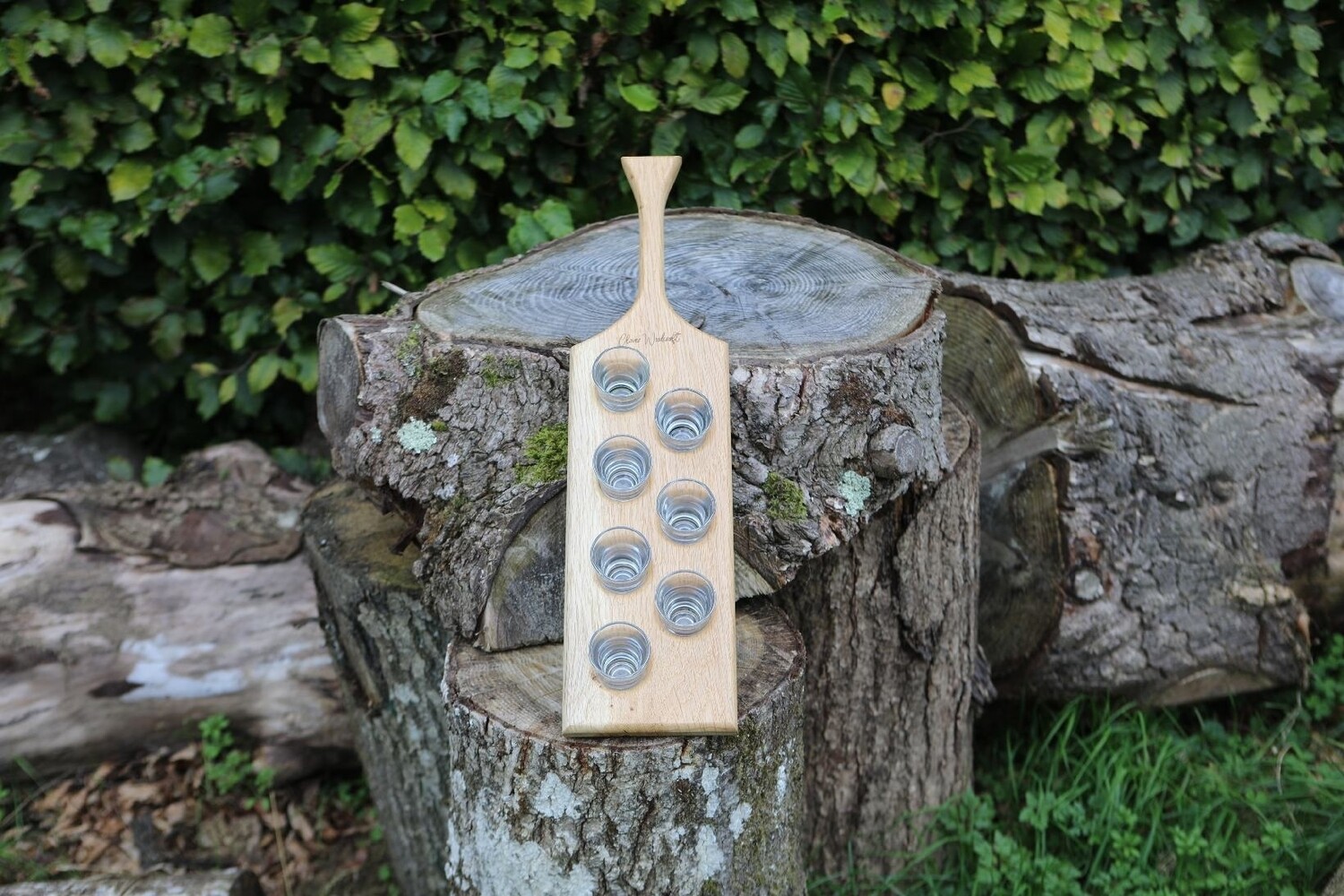 Raise a Glass to Irish Craftsmanship: Handmade Irish Oak Shot Glass Tray