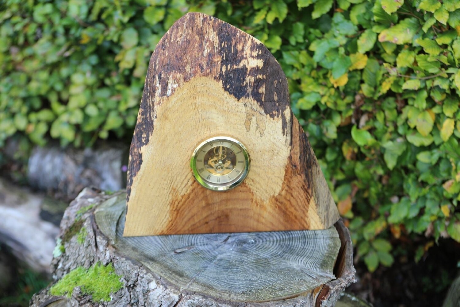 Irish Oak Live Edge Free Standing Clock