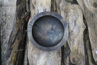 Ebonised Cherry Wood Turned Bowl