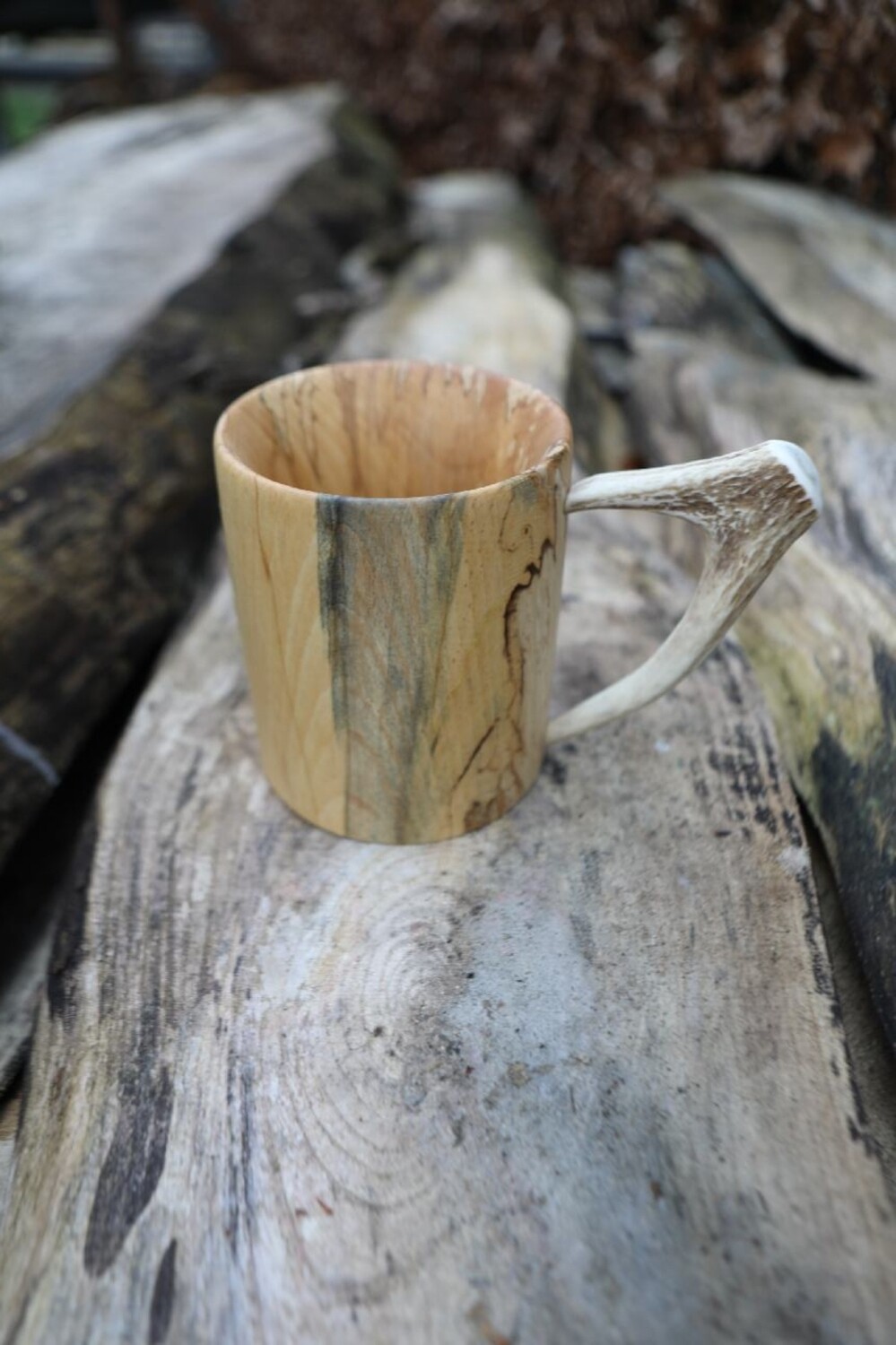 Spalted Beech Natural Wooden Handmade Tankard, Wood Turned in Co Kildare.