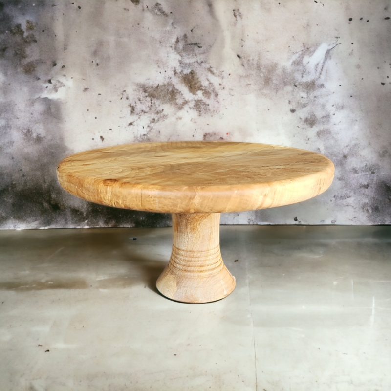 Spalted Sycamore Wood Turned Cake Stand