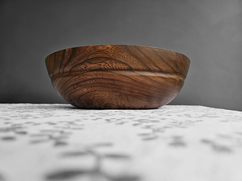 Truly Unique Ebonised Elm Wood Bowl