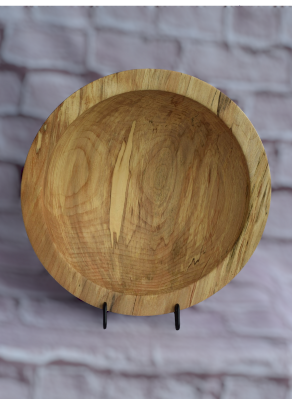 Extra Large Splated Sycamore Wood Turned Salad Bowl