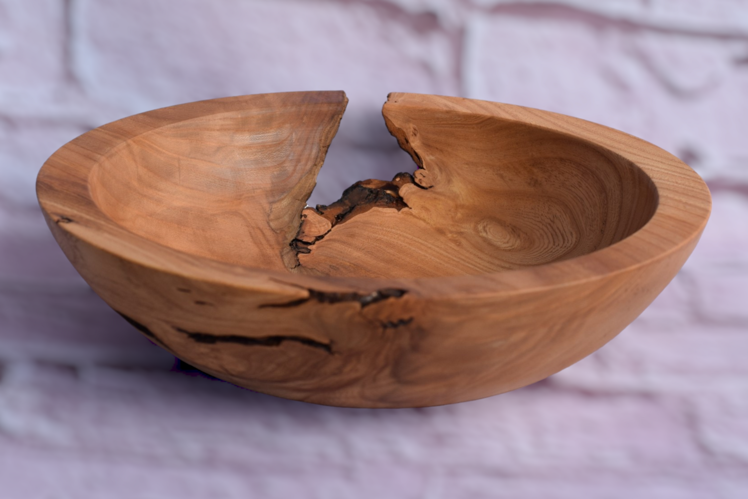 Dramatic Live Edge Elm Shallow Bowl