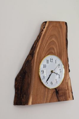 Elm Live Edge Clock Mantel or Wall Hanging Featuring Large Clock Face 150mm