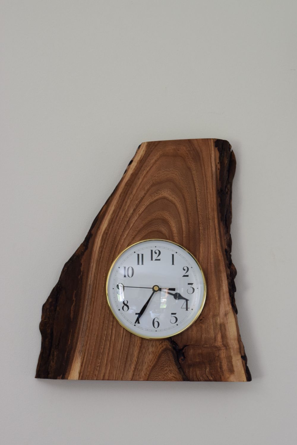 Elm Live Edge Clock Mantel or Wall Hanging Featuring Large Clock Face 150mm