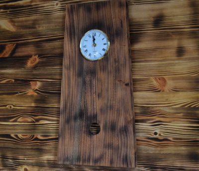 Ebonised Elm Pendulum Clock