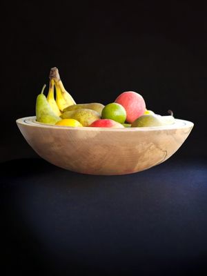 Raised Rim Sycamore Wood Bowl
