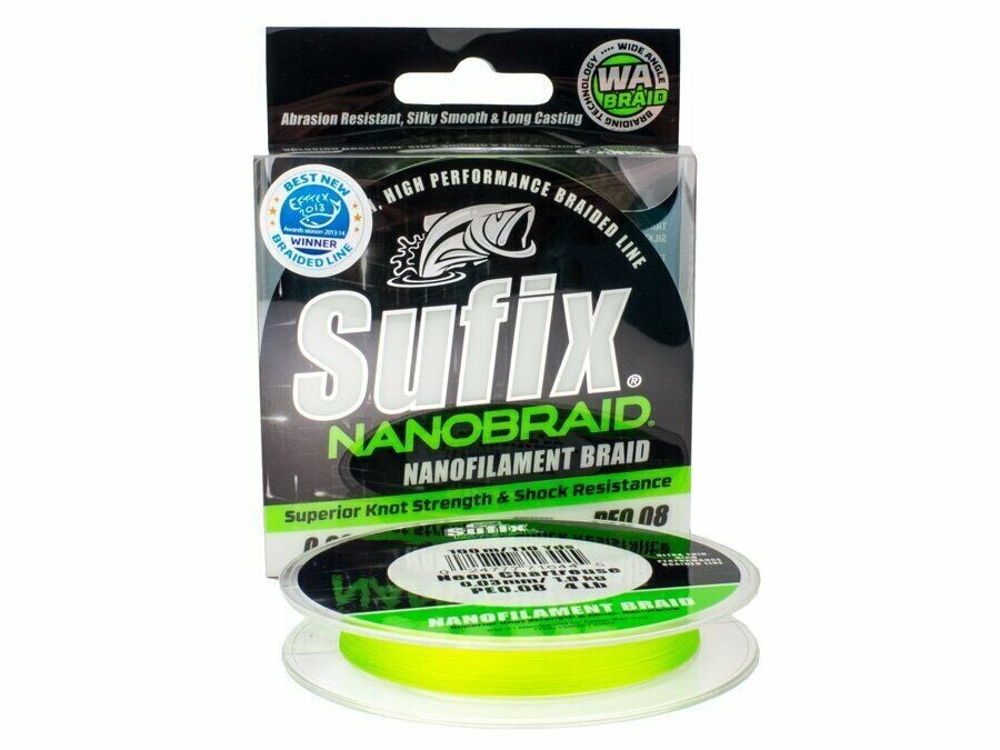 Sufix Nanobraid 0.03mm in Neon Chartreuse