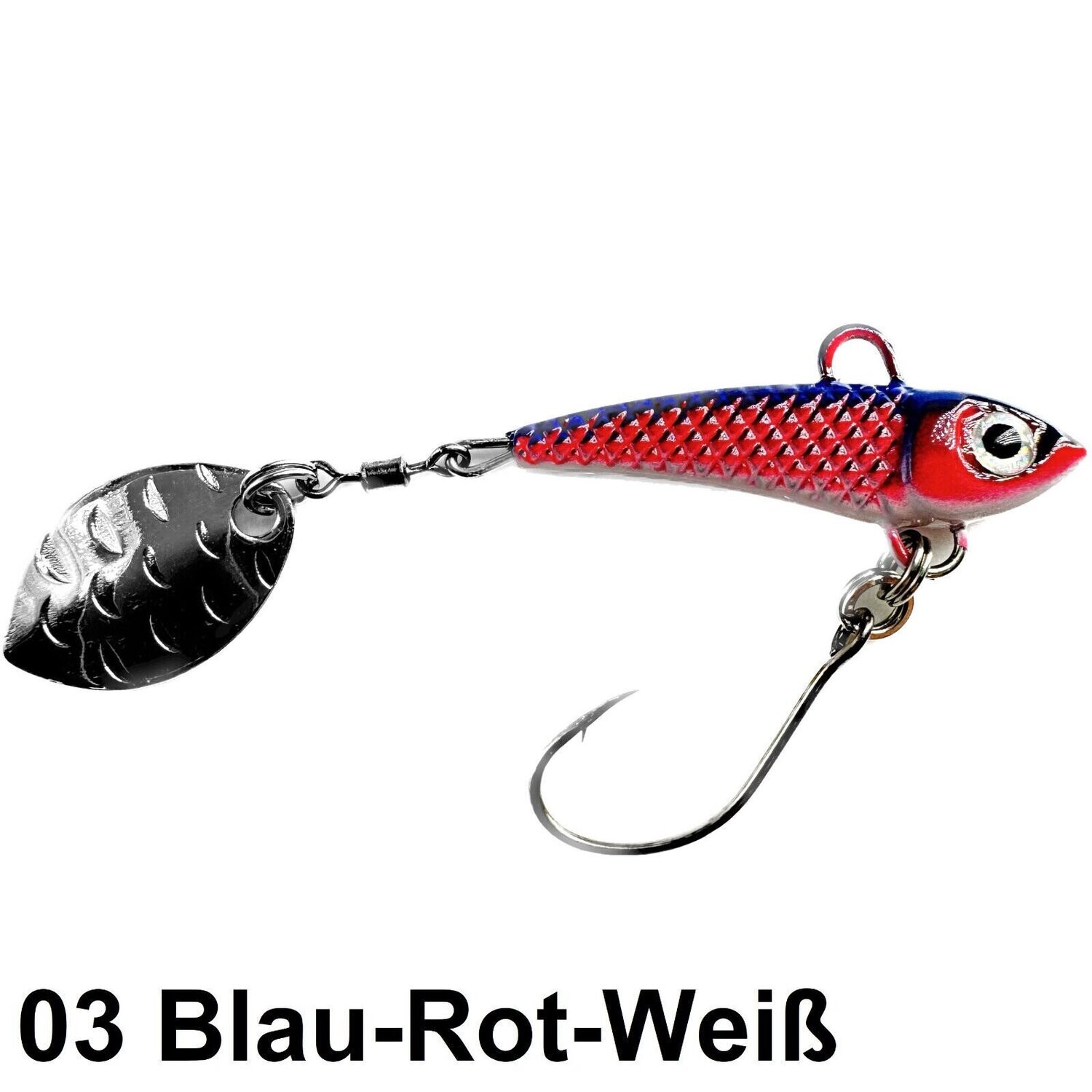 Paladin Ultralight Action Spin Jig Spinner 03 Blau-Rot-Weiss
