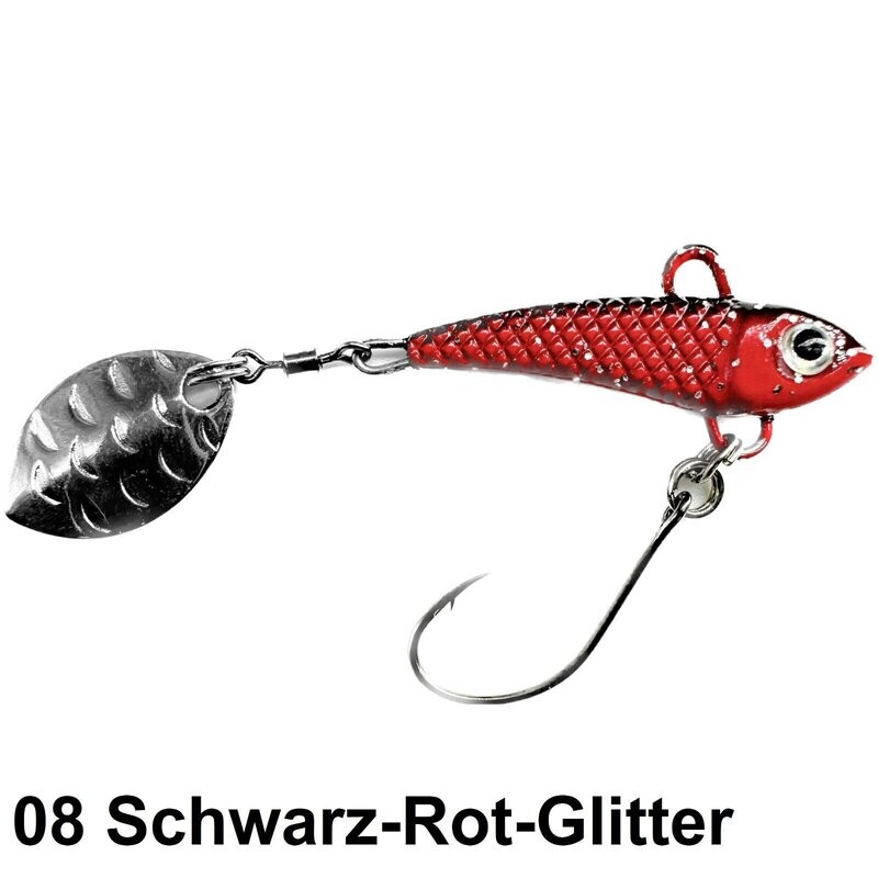 Paladin Ultralight Action Spin Jig Spinner 08 Schwarz-Rot-Glitter Paladin Ultralight Action Spin Jig Spinner 08 Schwarz-Rot-Glitter