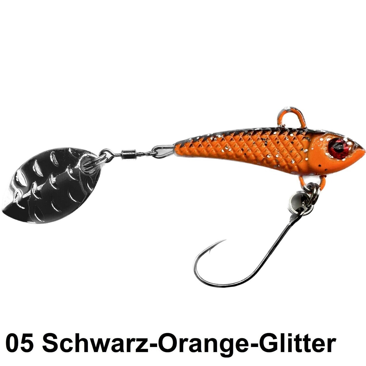 Paladin Ultralight Action Spin Jig Spinner 05 Schwarz-Orange-Glitter
